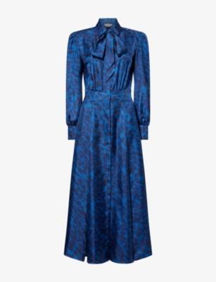 Phelan Bow-Collar Silk Midi Dress by GABRIELA HEARST