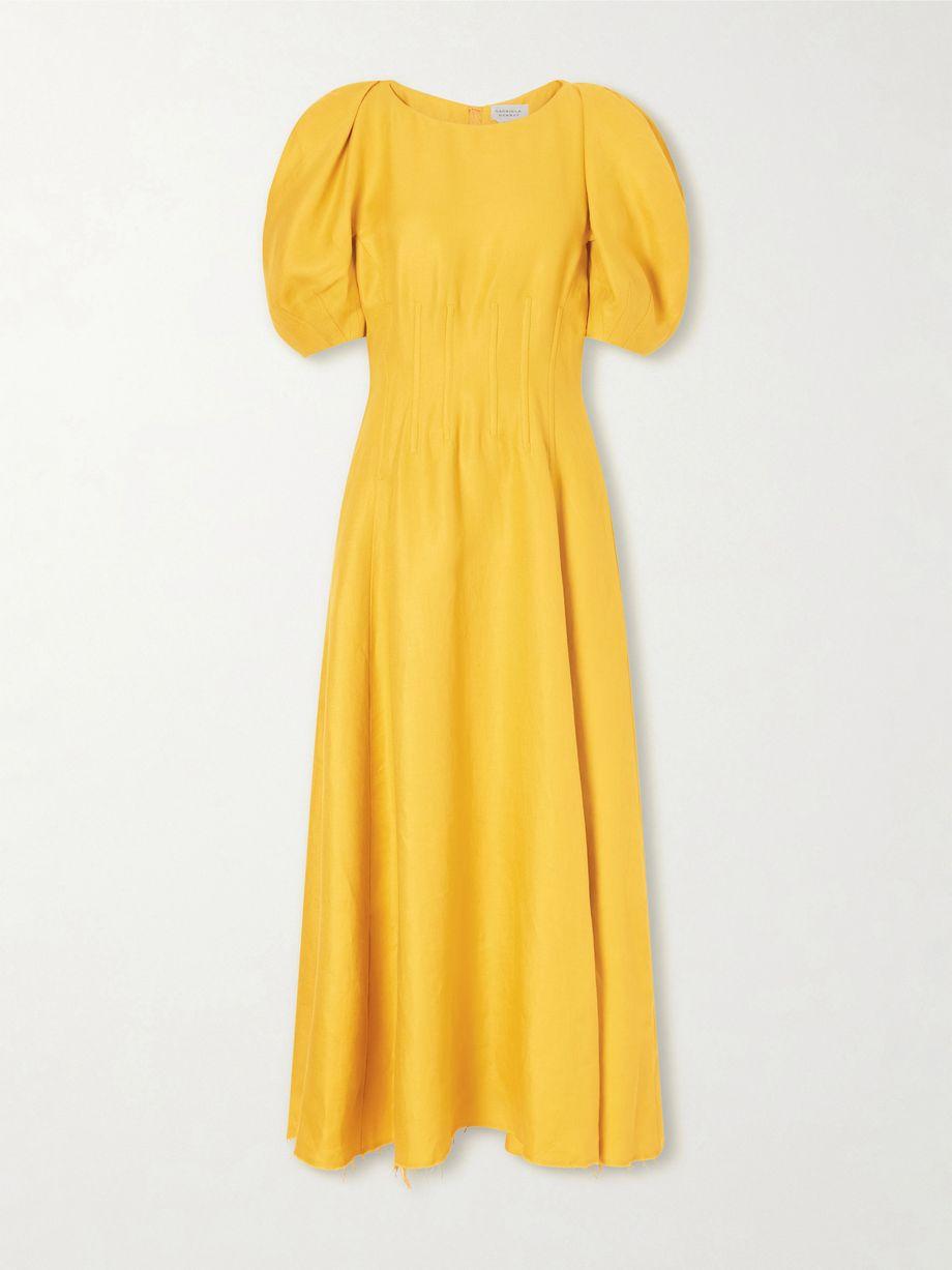 Ranya linen midi dress by GABRIELA HEARST