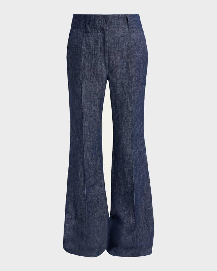 Rhein Pintuck Linen Flare Pants by GABRIELA HEARST