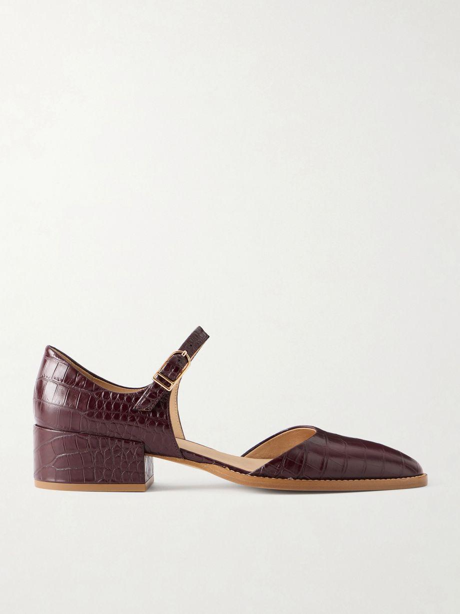 Riley croc-effect leather Mary Jane flats by GABRIELA HEARST