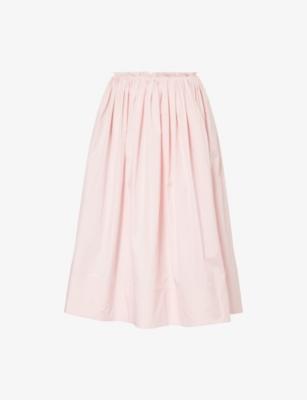 Shiva Gathered-Waist Cotton Midi Skirt by GABRIELA HEARST