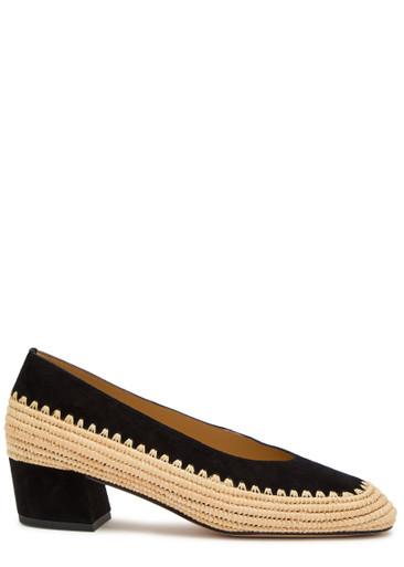 Strength 40 raffia and suede pumps by GABRIELA HEARST