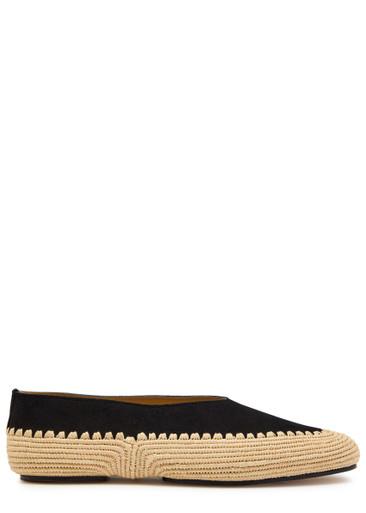 Strength raffia and suede flats by GABRIELA HEARST