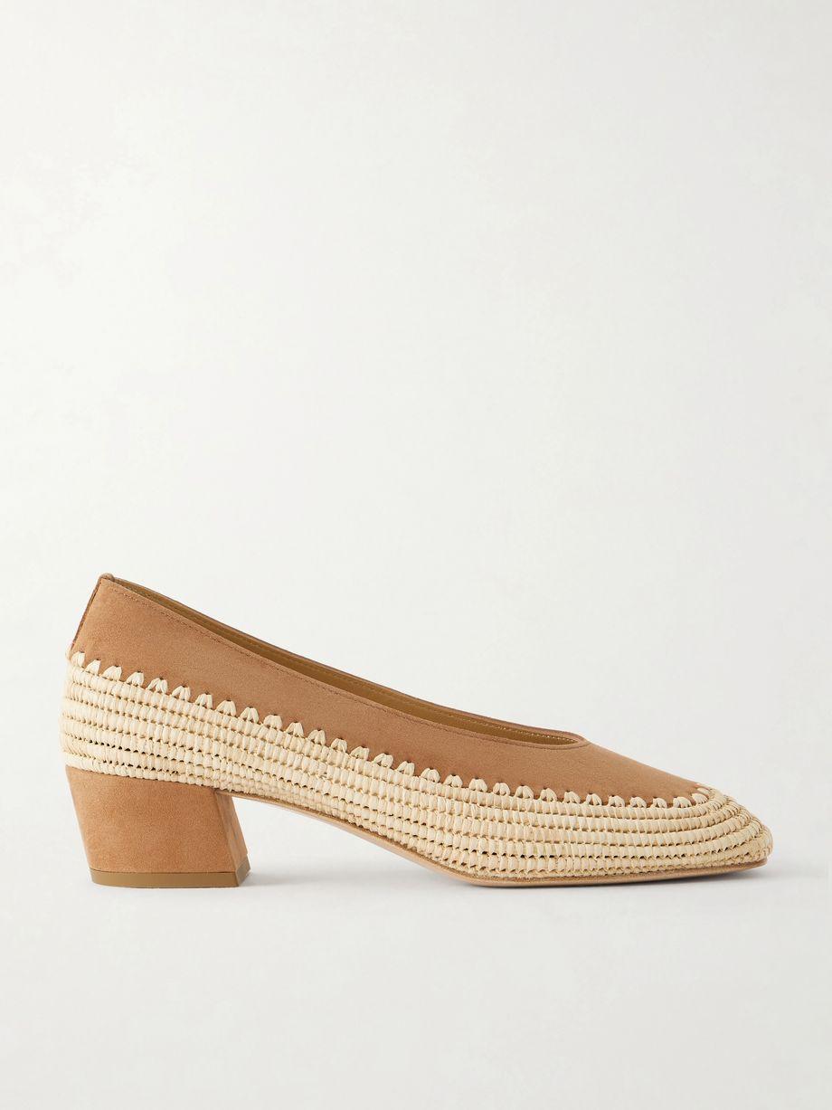 Strength suede-trimmed raffia pumps by GABRIELA HEARST