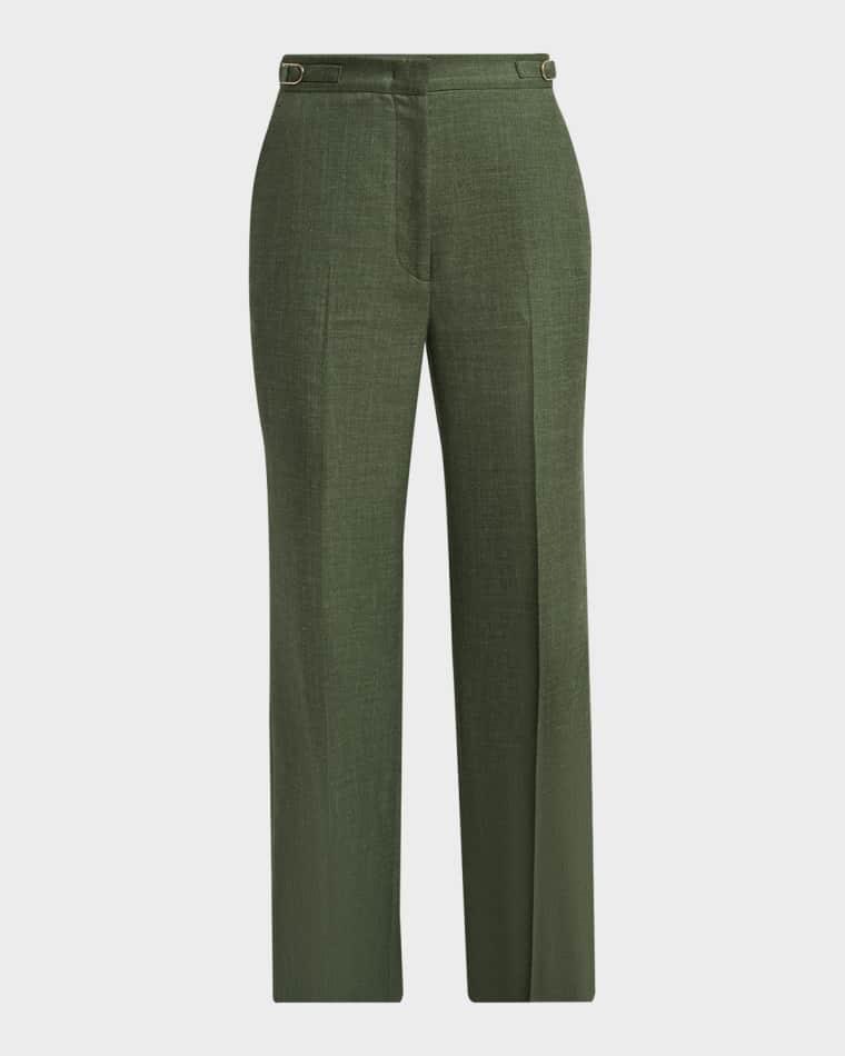 Vesta Linen-Wool Straight-Leg Pants by GABRIELA HEARST