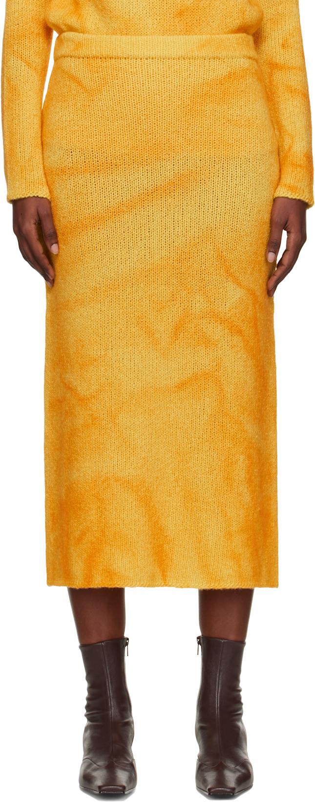 Yellow Dorcas Midi Skirt by GABRIELA HEARST