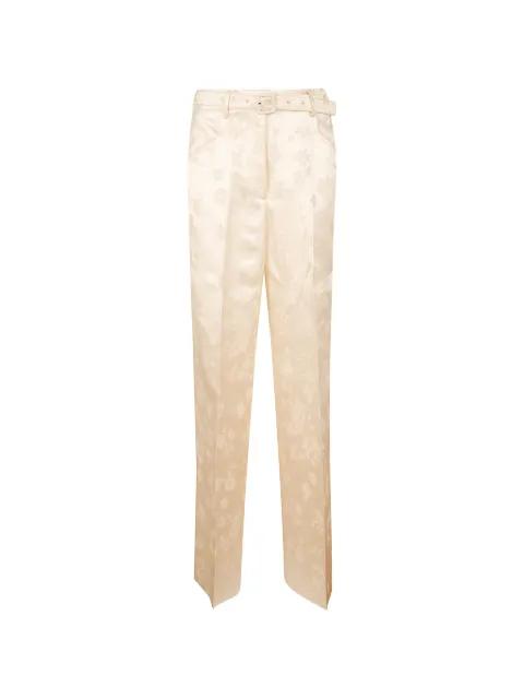 floral-jacquard belted trousers by GABRIELA HEARST