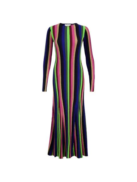 striped-pattern long-sleeve dress by GABRIELA HEARST