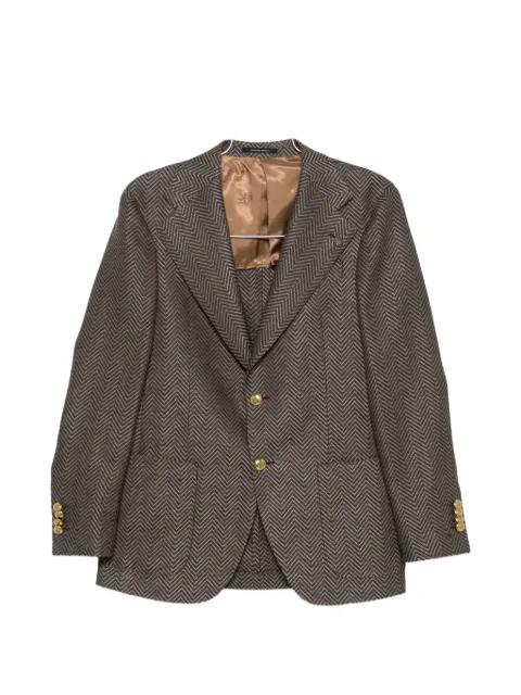 herringbone button blazer by GABRIELE PASINI