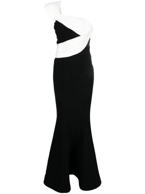 draped one-shoulder long dress by GABY CHARBACHY