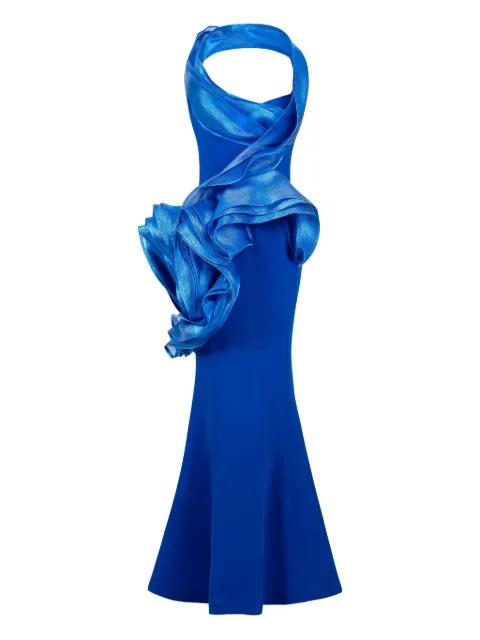 draped-ruffle evening gown by GABY CHARBACHY