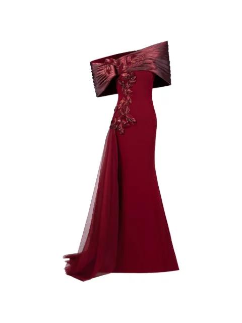 floral off-the-shoulder gown by GABY CHARBACHY