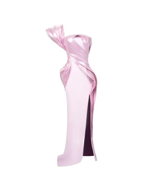 one-shoulder draped grown by GABY CHARBACHY