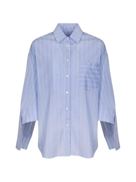 oversized striped slogan-print shirt by GAELLE PARIS