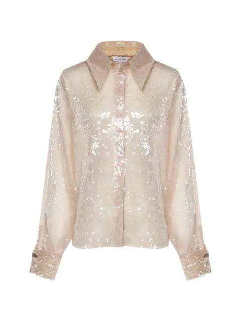 Orlena sequin-embellished semi-sheer shirt by GALIA LAHAV
