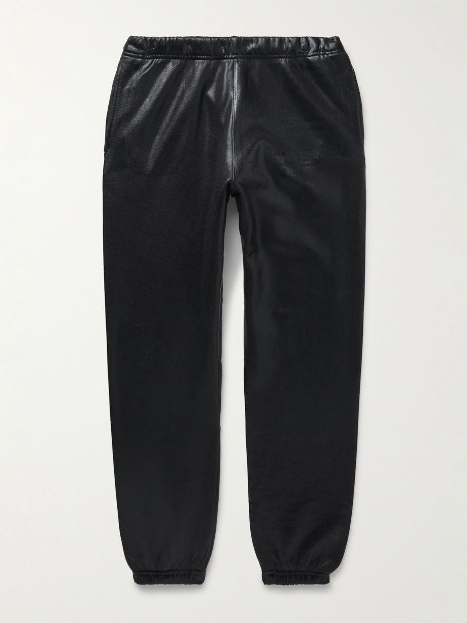 Analog Tapered Logo-Print Coated Cotton-Jersey Sweatpants by GALLERY DEPT.