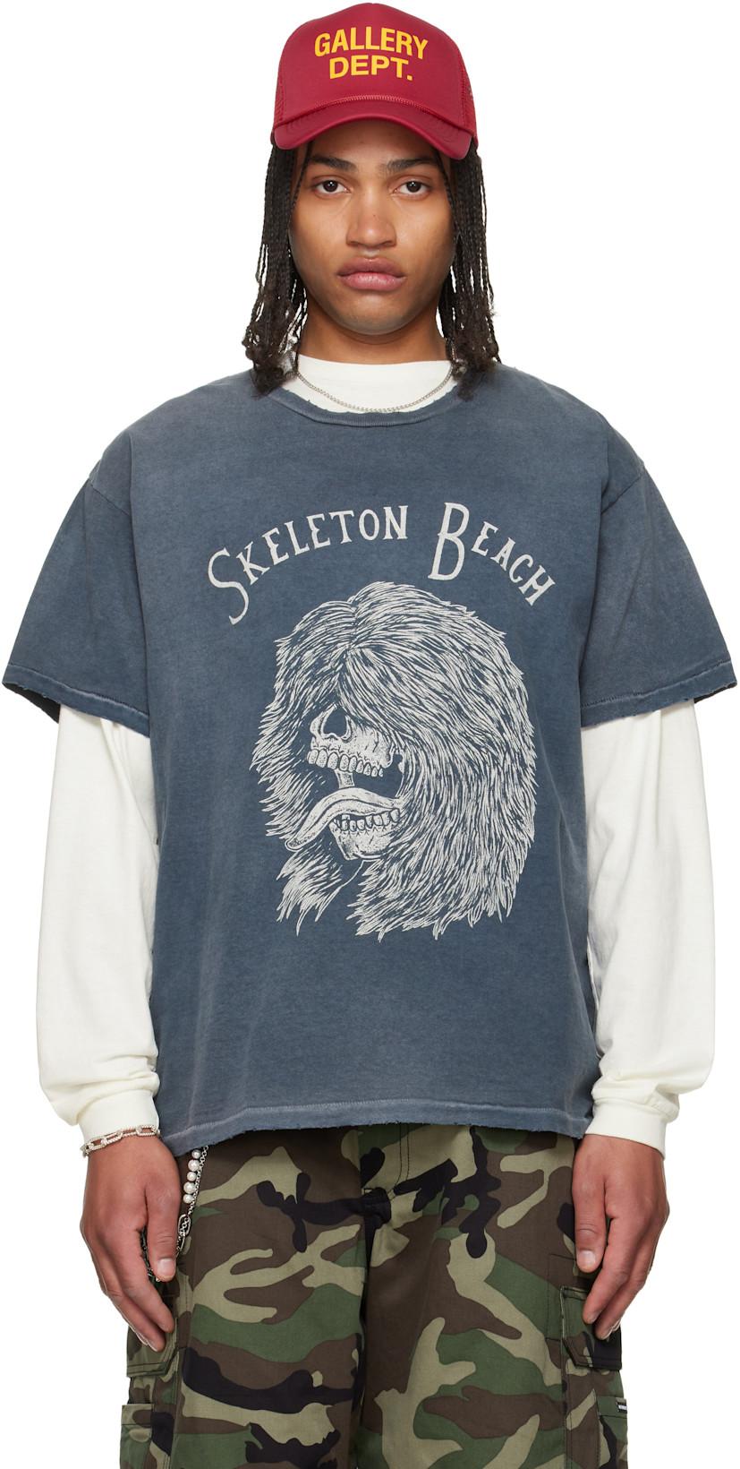 Gray Skeleton Beach Grit T-shirt by GALLERY DEPT.