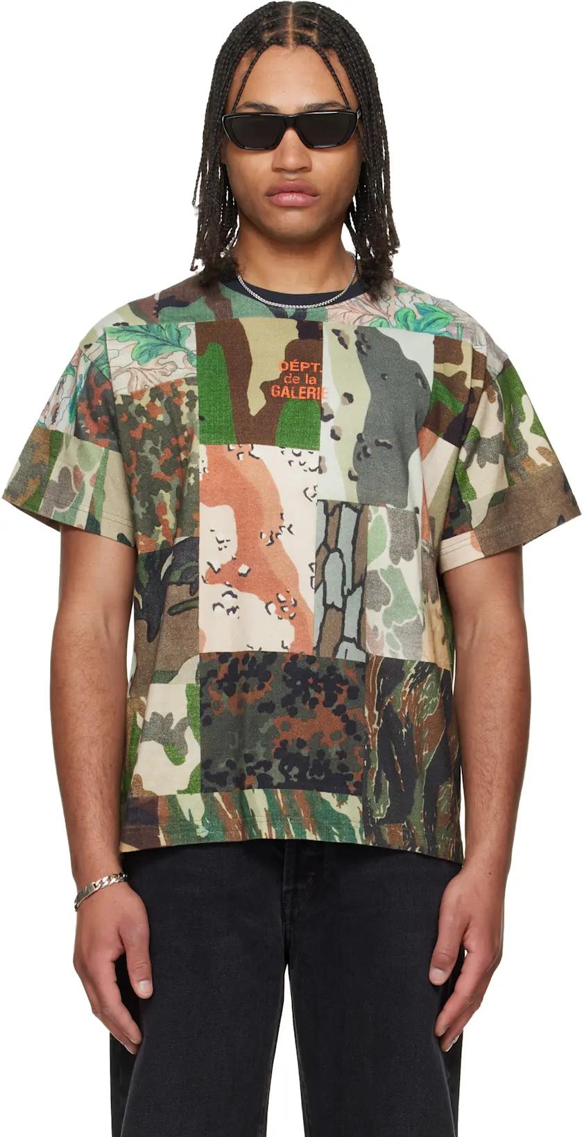 Khaki Mixed Camo T-shirt by GALLERY DEPT.