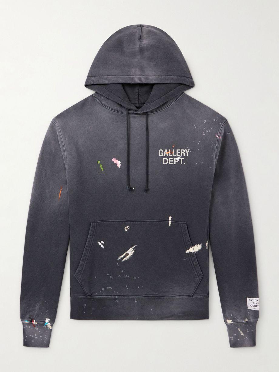 Logo-Print Paint-Splattered Cotton-Jersey Hoodie by GALLERY DEPT. Logo-Print Paint-Splattered Cotton-Jersey Hoodie by GALLERY DEPT.