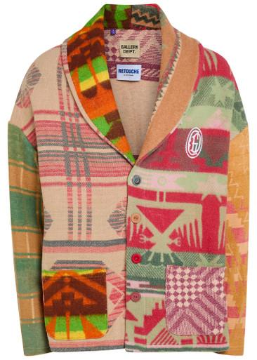 Logo-embroidered patterned cotton-blend cardigan by GALLERY DEPT.
