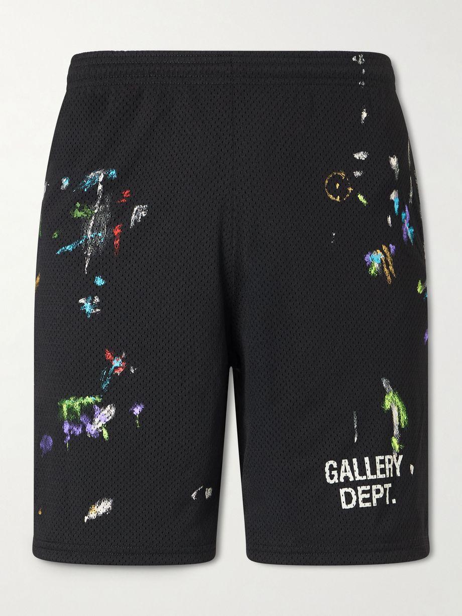 Studio Gym Straight-Leg Paint-Splattered Mesh Shorts by GALLERY DEPT.