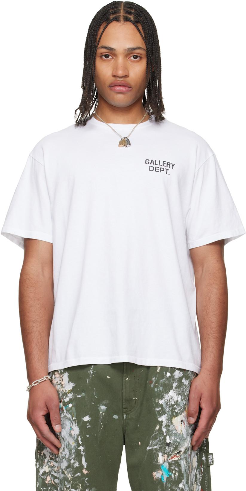 White GD Logo Dusty T-shirt by GALLERY DEPT.