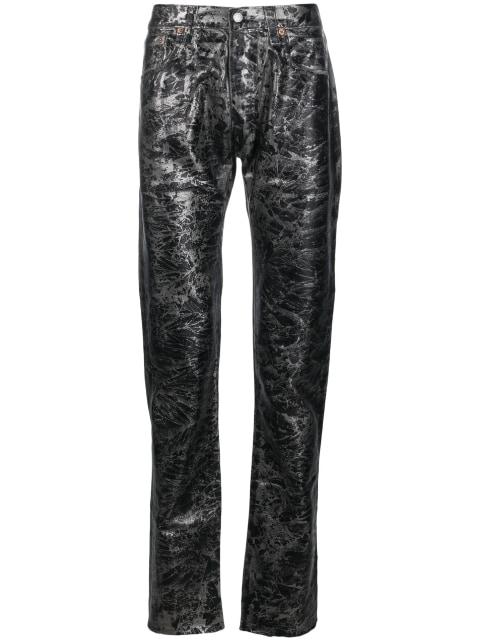 abstract-print metallic straight-leg jeans by GALLERY DEPT.