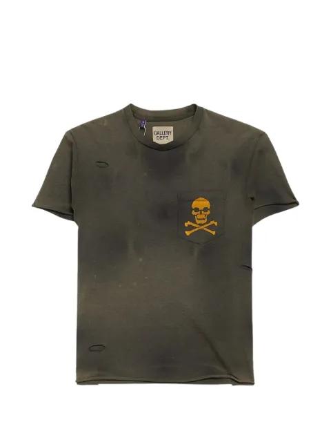 distressed-effect bones-print T-shirt by GALLERY DEPT.