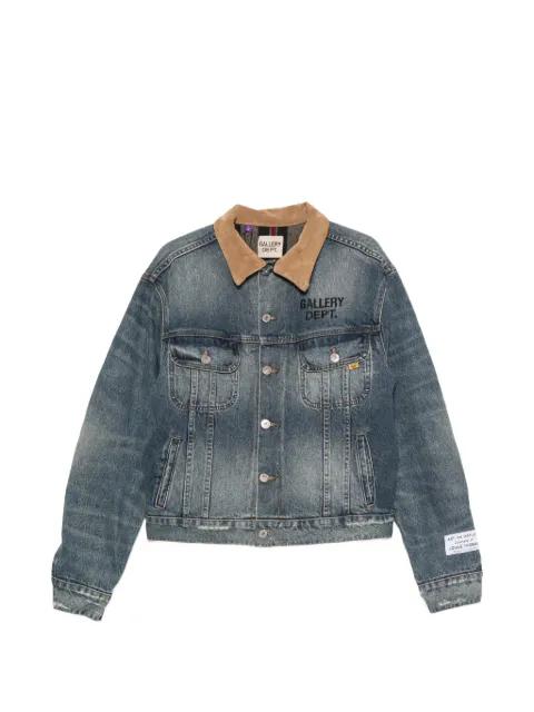 logo-print contrast-collar jacket by GALLERY DEPT.