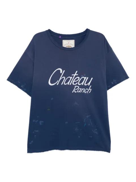 logo-print paint-splatter T-shirt by GALLERY DEPT.