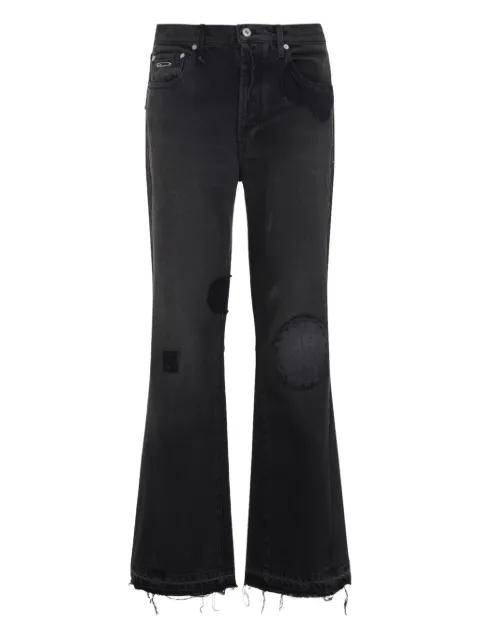 patched frayed jeans by GALLERY DEPT.
