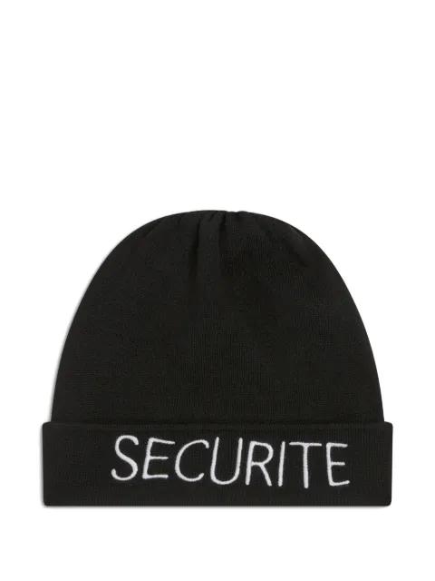 securite-embroidered beanie hat by GALLERY DEPT.