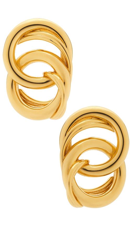 Galley Los Angeles Jules Earrings in Metallic Gold by GALLEY LOS ANGELES