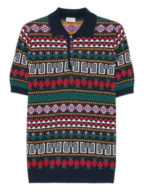 geometric-pattern polo shirt by GALLIA