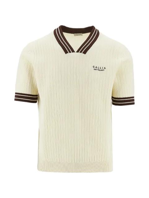 ribbed-knit short-sleeve T-shirt by GALLIA