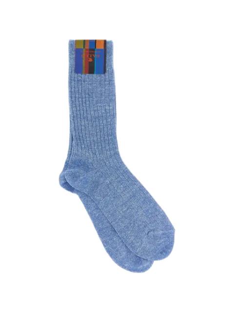 melange ribbed socks by GALLO