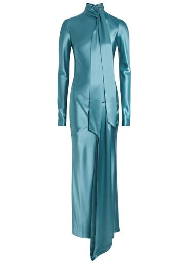 Emilie scarf-effect satin maxi dress by GALVAN Emilie scarf-effect satin maxi dress by GALVAN