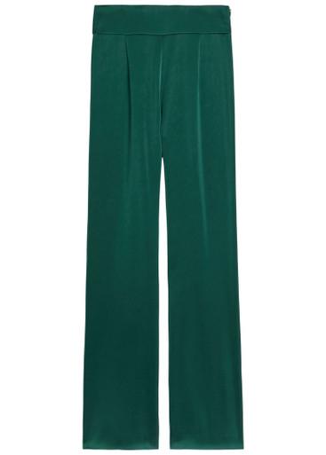 Sculpted flared-leg satin trousers by GALVAN