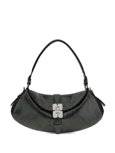 B-Kat snake-effect buckle shoulder bag by GANNI