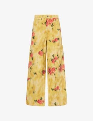 Baggy Printed Denim Jeans by GANNI