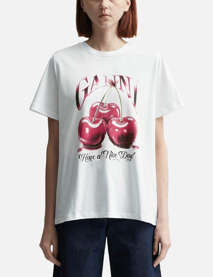 Basic Jersey Cherry Relaxed T-Shirt by GANNI