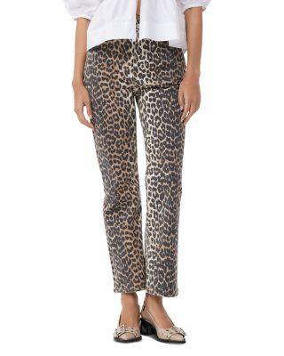 Betzy Cropped Jeans in Leopard by GANNI