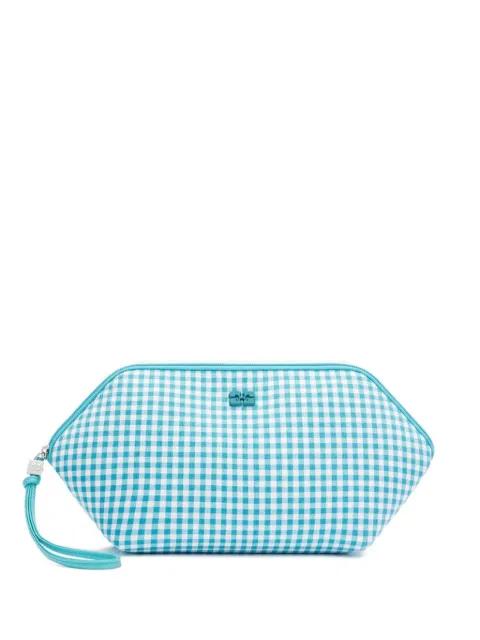 Bikini gingham-check clutch bag by GANNI