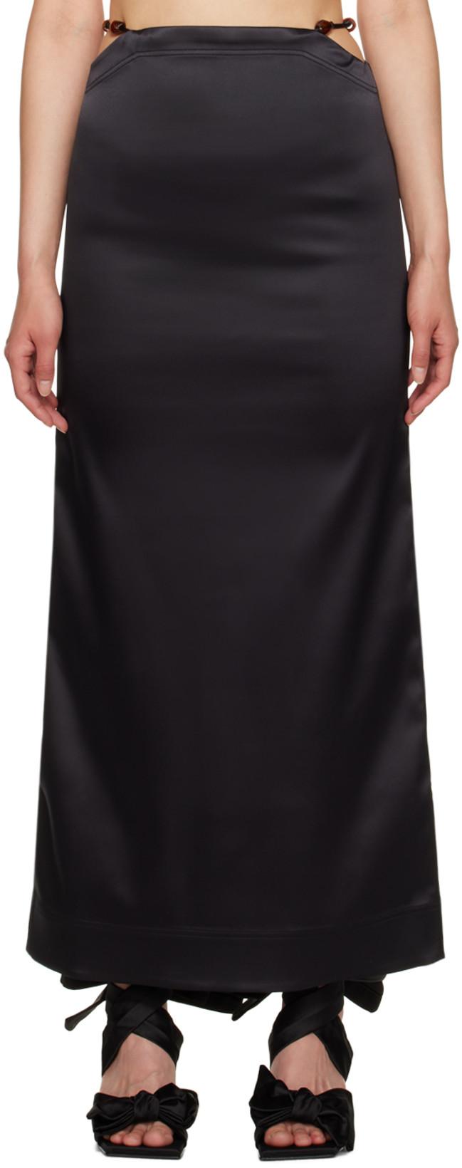 Black Beaded Maxi Skirt by GANNI