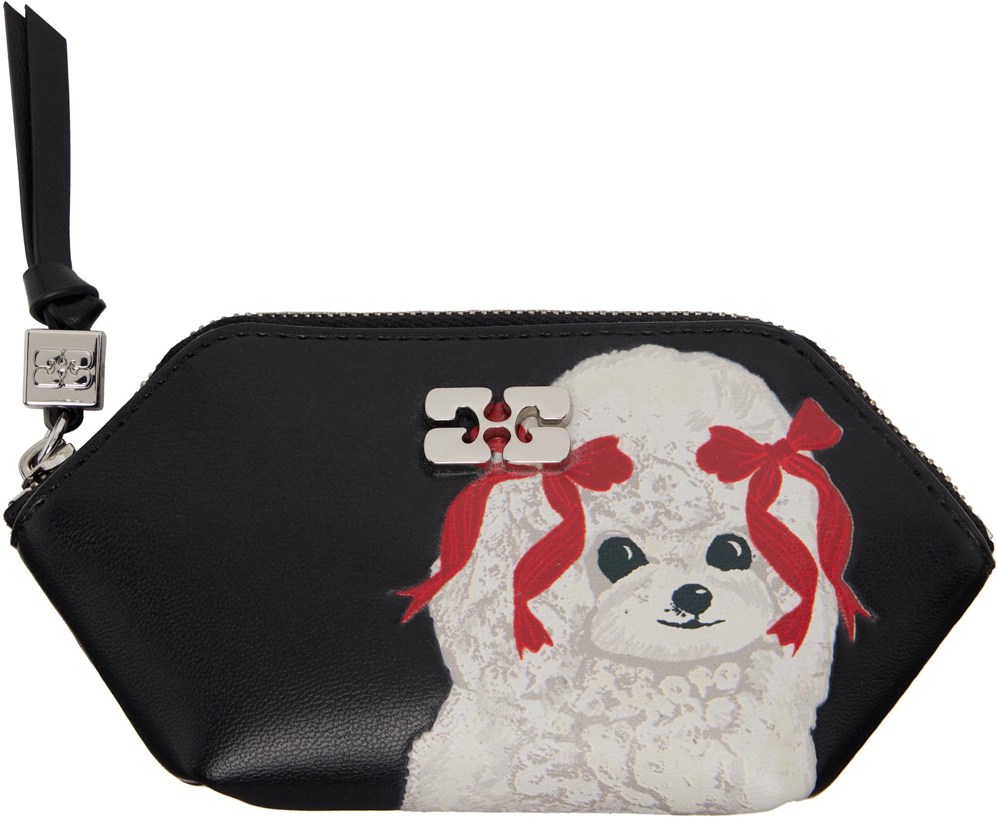 Black Bou Poodle Coin Pouch by GANNI
