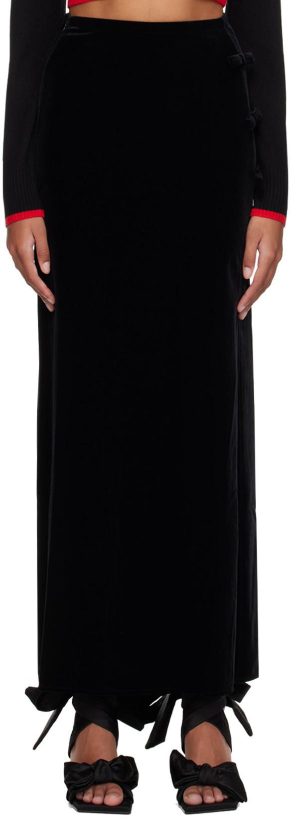 Black Bow Maxi Skirt by GANNI