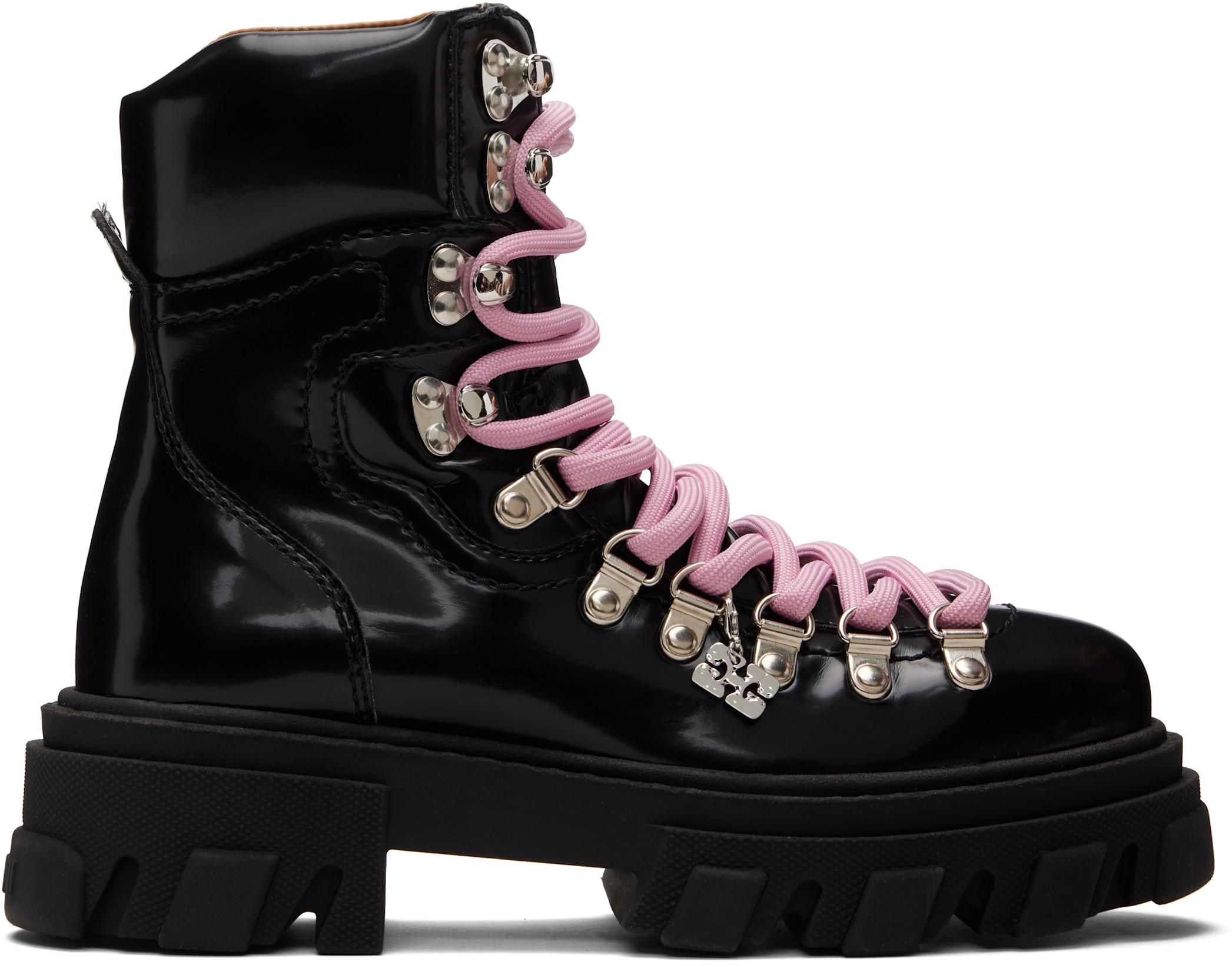 Black Cleated Mountain Ankle Boot by GANNI