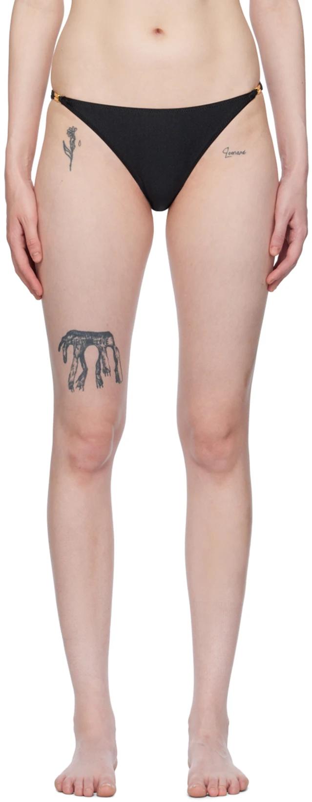 Black Emblem Bikini Bottom by GANNI
