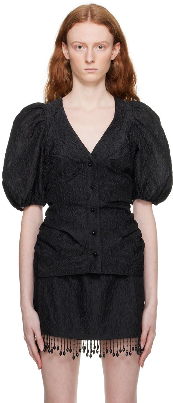 Black Floral Blouse by GANNI