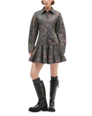 Black Floral Shirt Dress by GANNI
